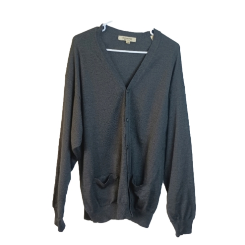 Pronto-uomo V NECK 100% Merini Wool Charcoal Gray size XL/54 unisex